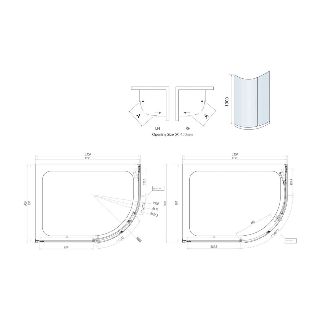 Offset Single Door Quad 1200×900