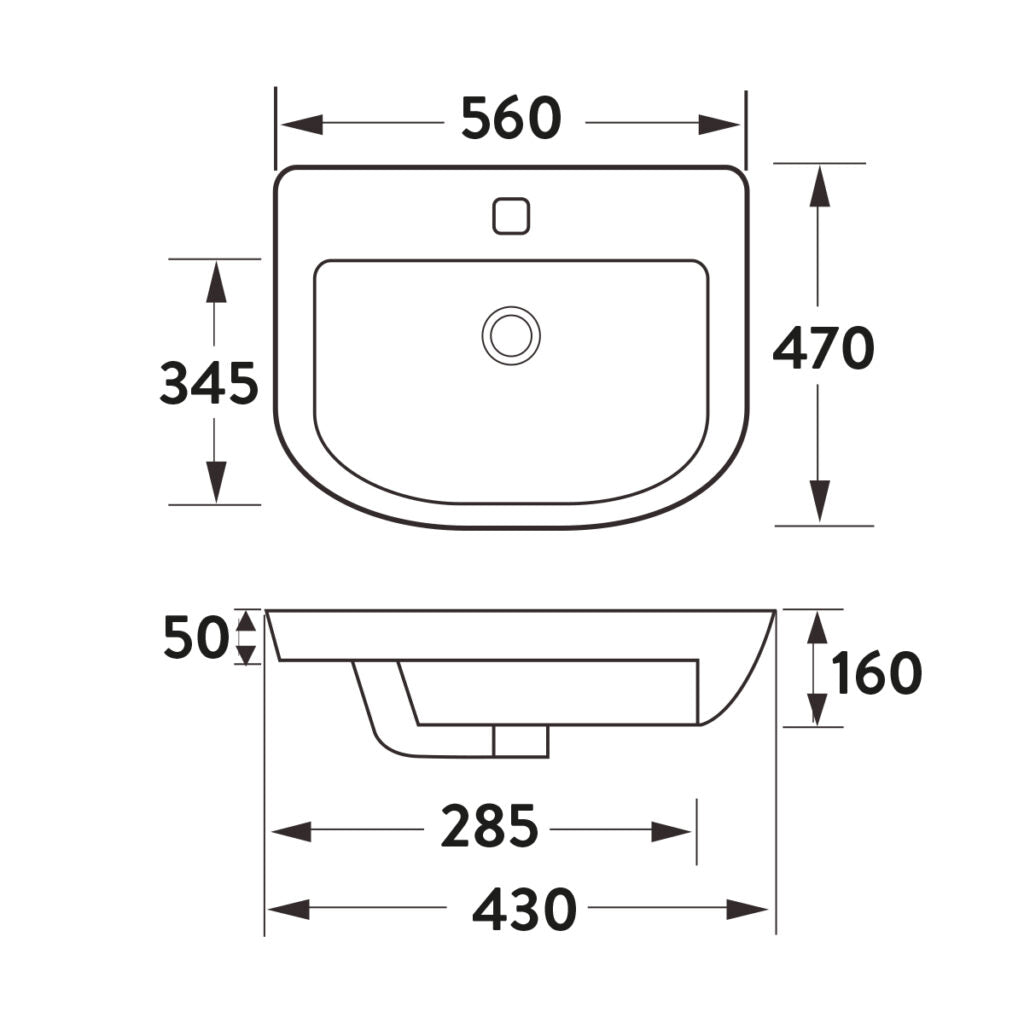 Middleton Semi Recessed Basin