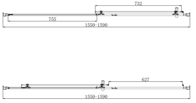 S6 Sliding Shower Door 1600