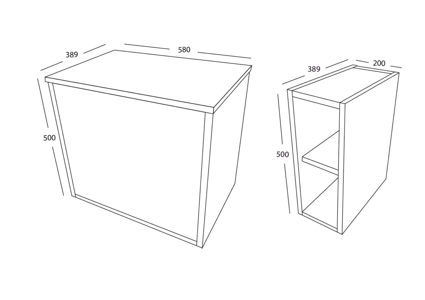 Alfie 800 Cabinet with Open Storage