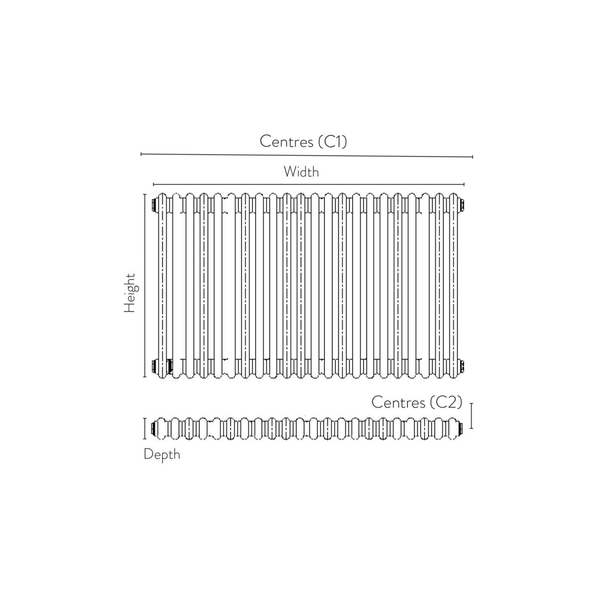 3 Column Horizontal Designer Radiator – 600 X 650