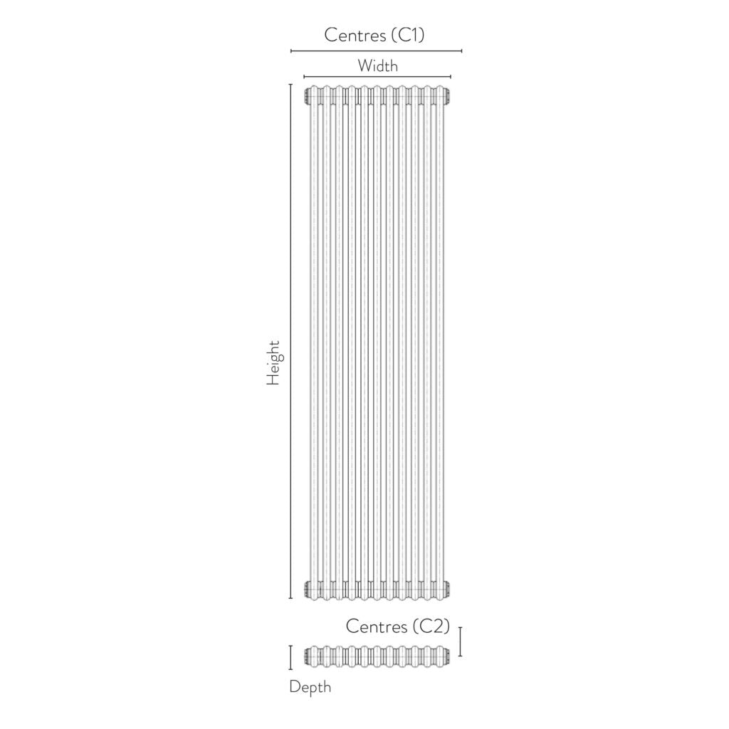 2 Column Vertical Designer Radiator – 1500 X 515