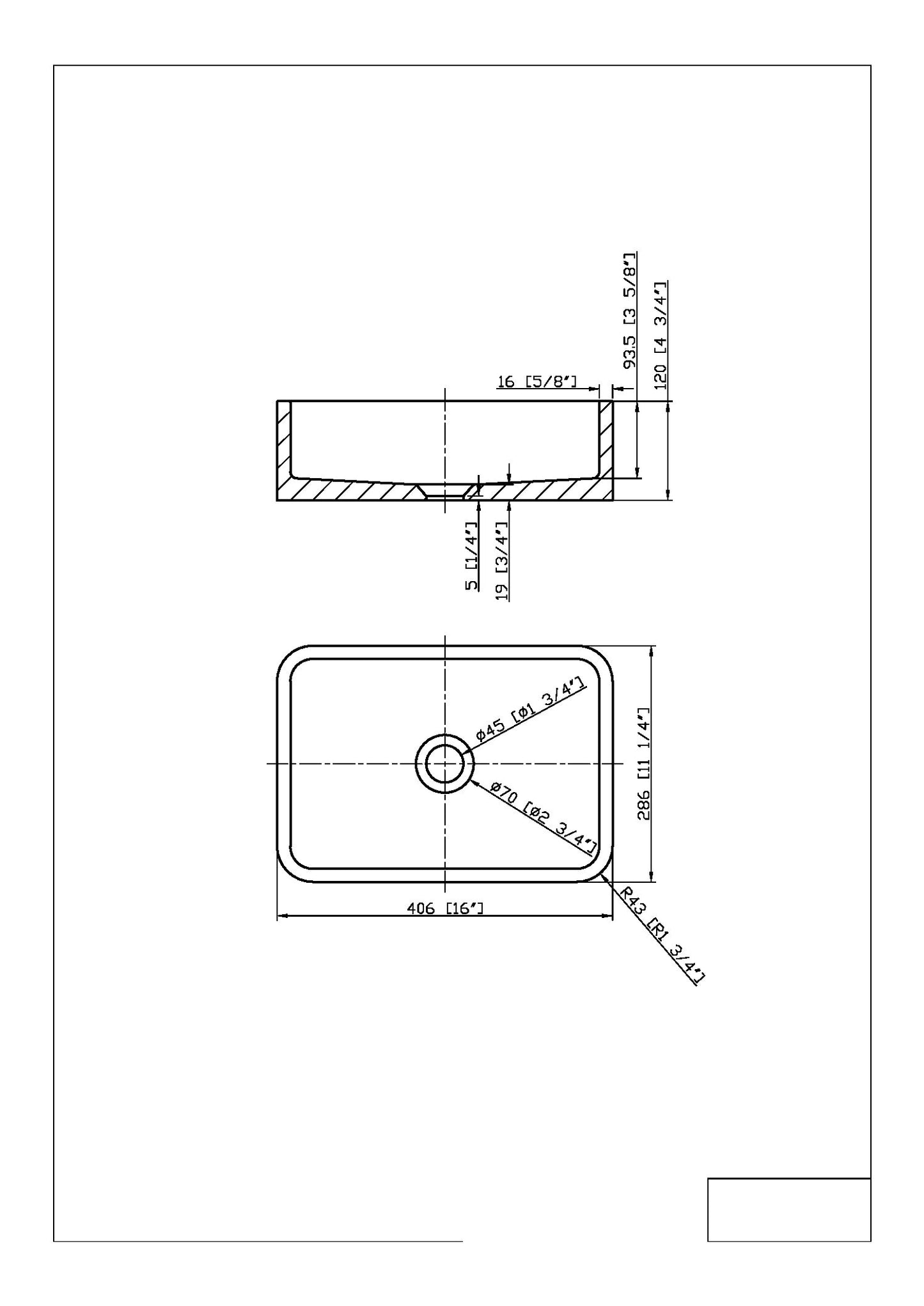 Rok Rectangle Basin