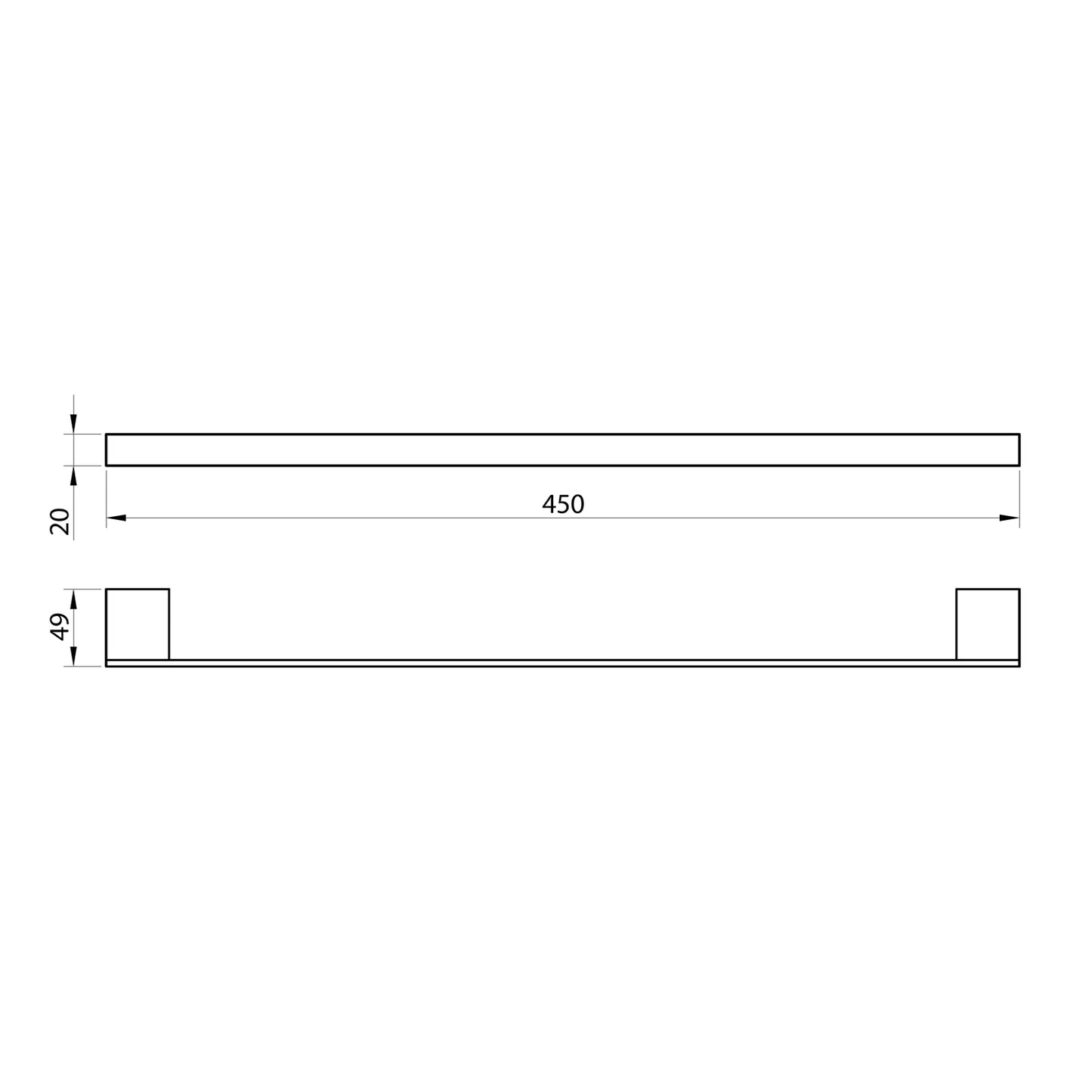 ALPHA Towel Bar 45cm