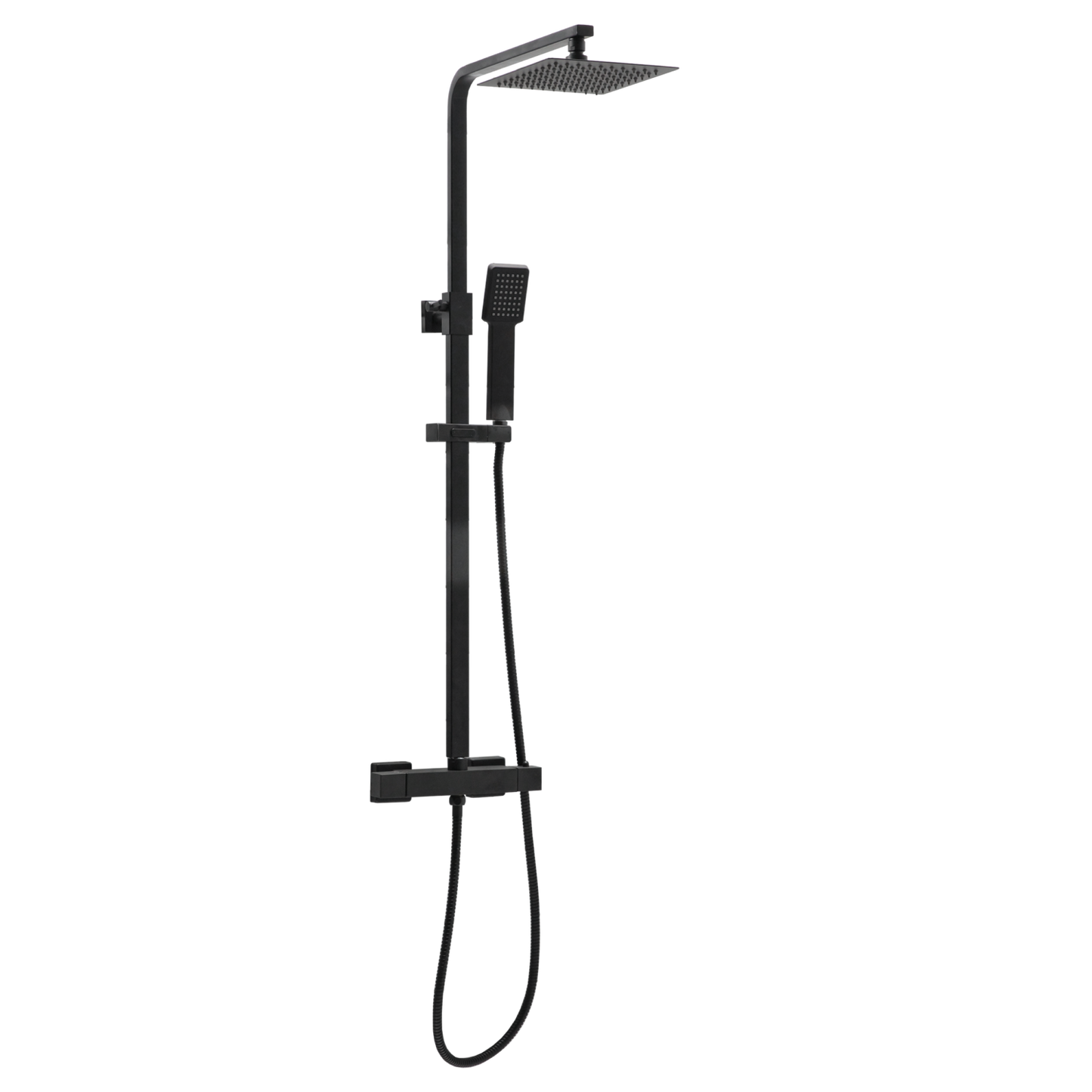 BLACK SQUARE RIGID RISER SHOWER