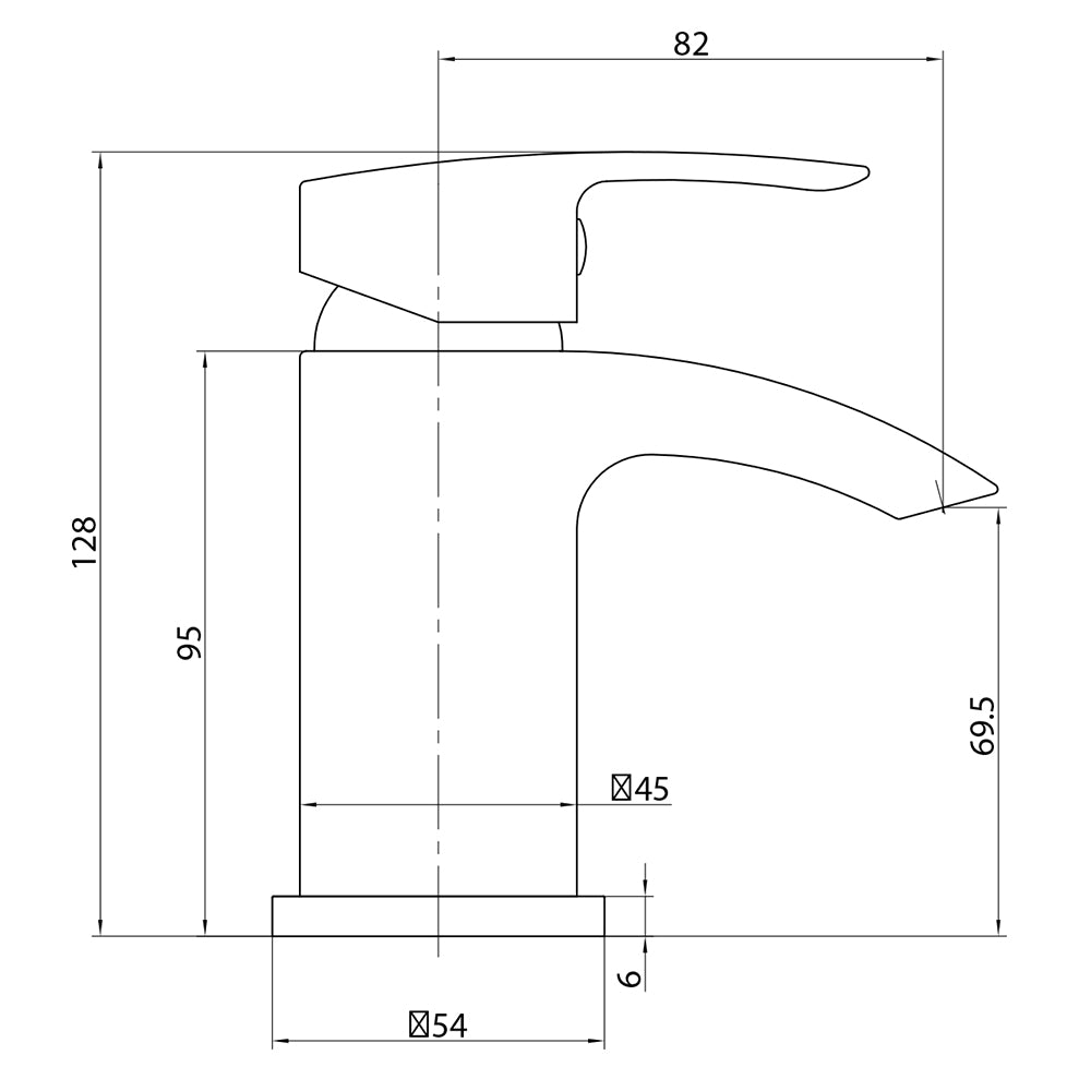 Belini Black Mini Mono Basin Mixer