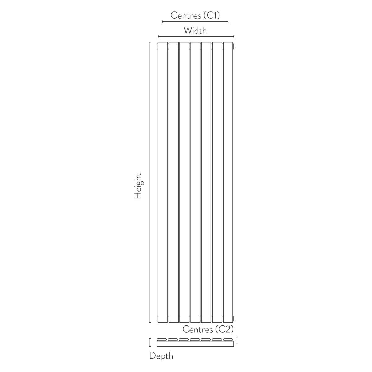 Bravo Double Designer Radiator – 1800 X 340