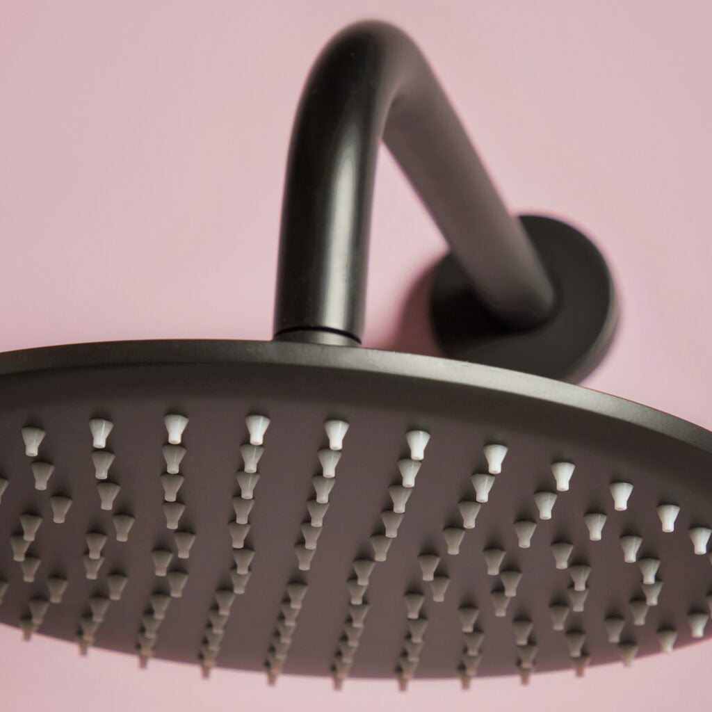 Round Shower Arm & Head Matte Black