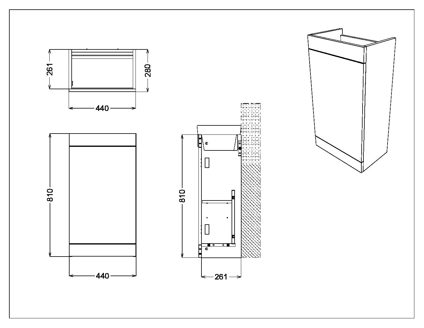 Esme 450 Cloakroom Unit Including Basin
