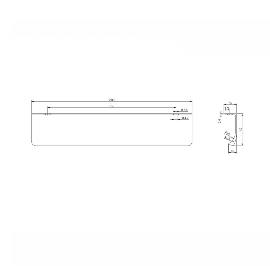 Flat 200mm Handle Brushed Bronze