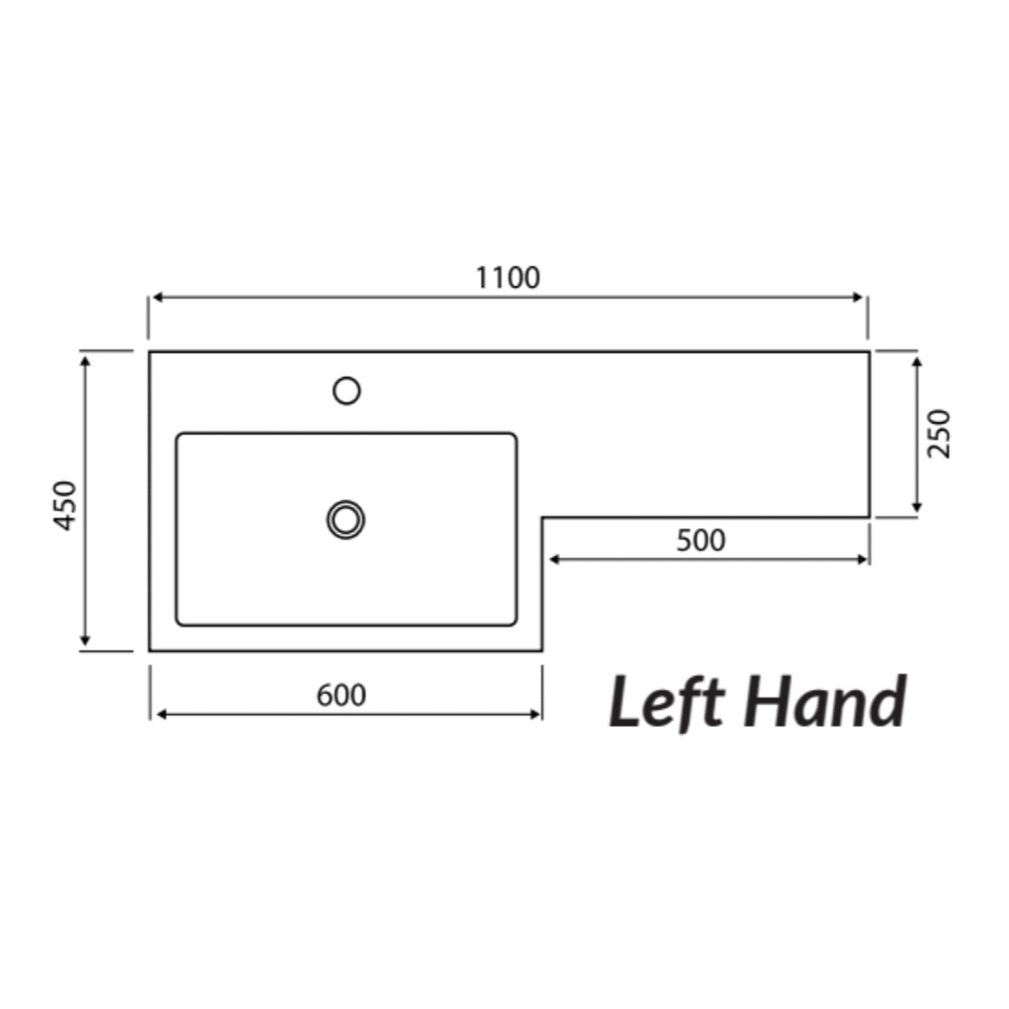 1100 Left Hand Basin