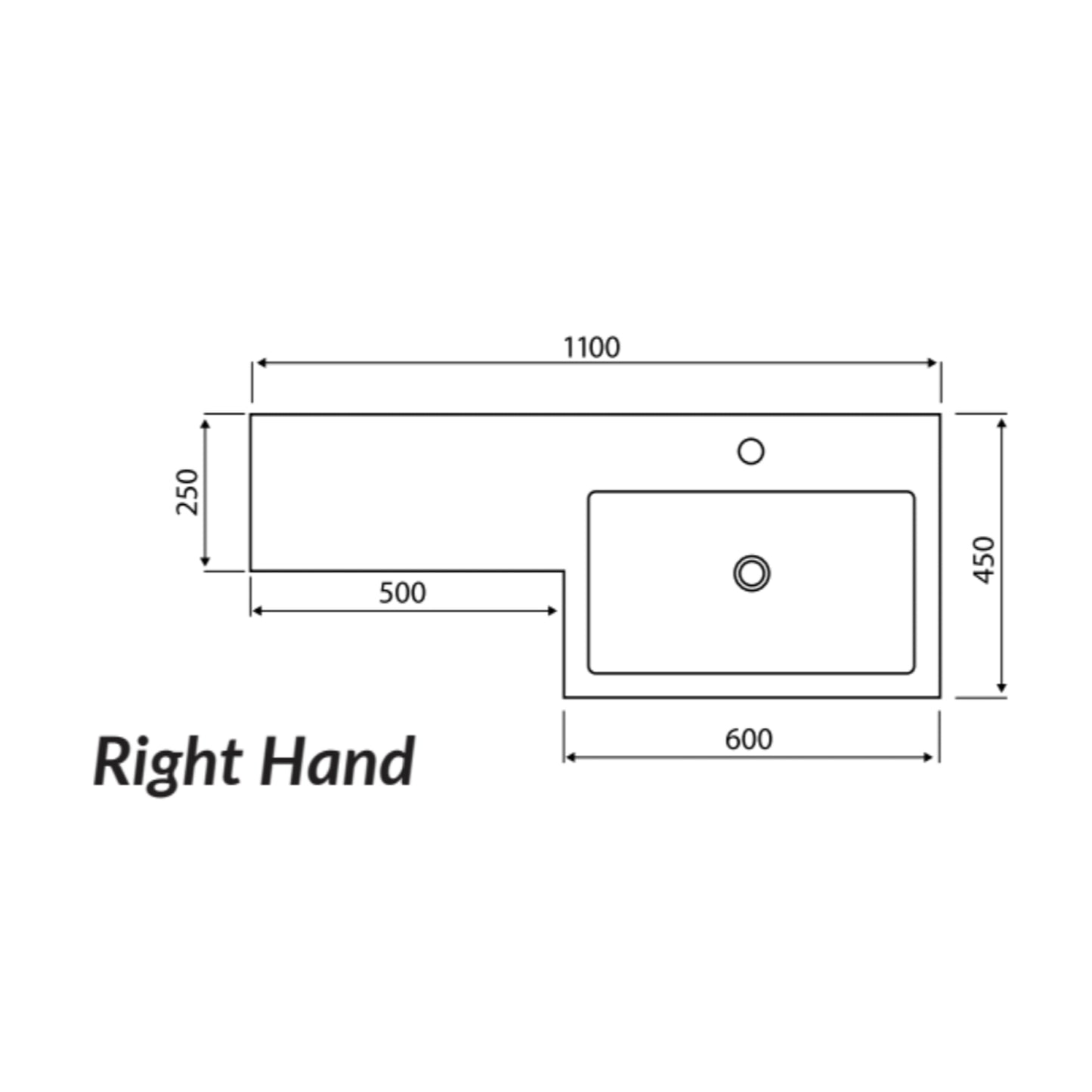 1100 Right Hand Basin