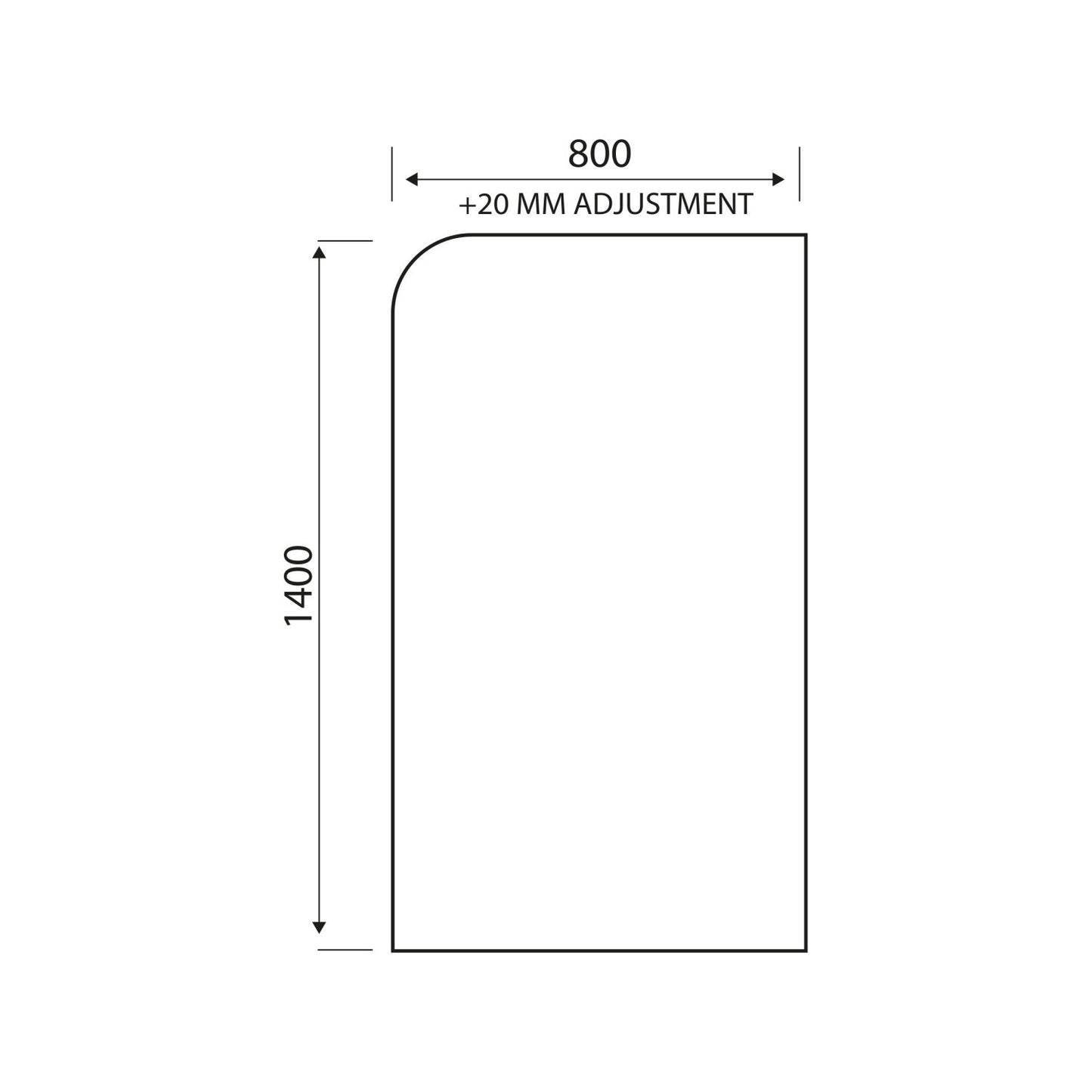 S6 Radius Edge Bath Screen