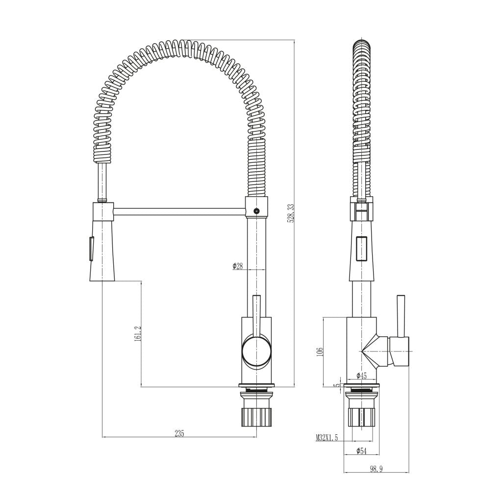 Tirare Kitchen Tap – Brushed Nickel