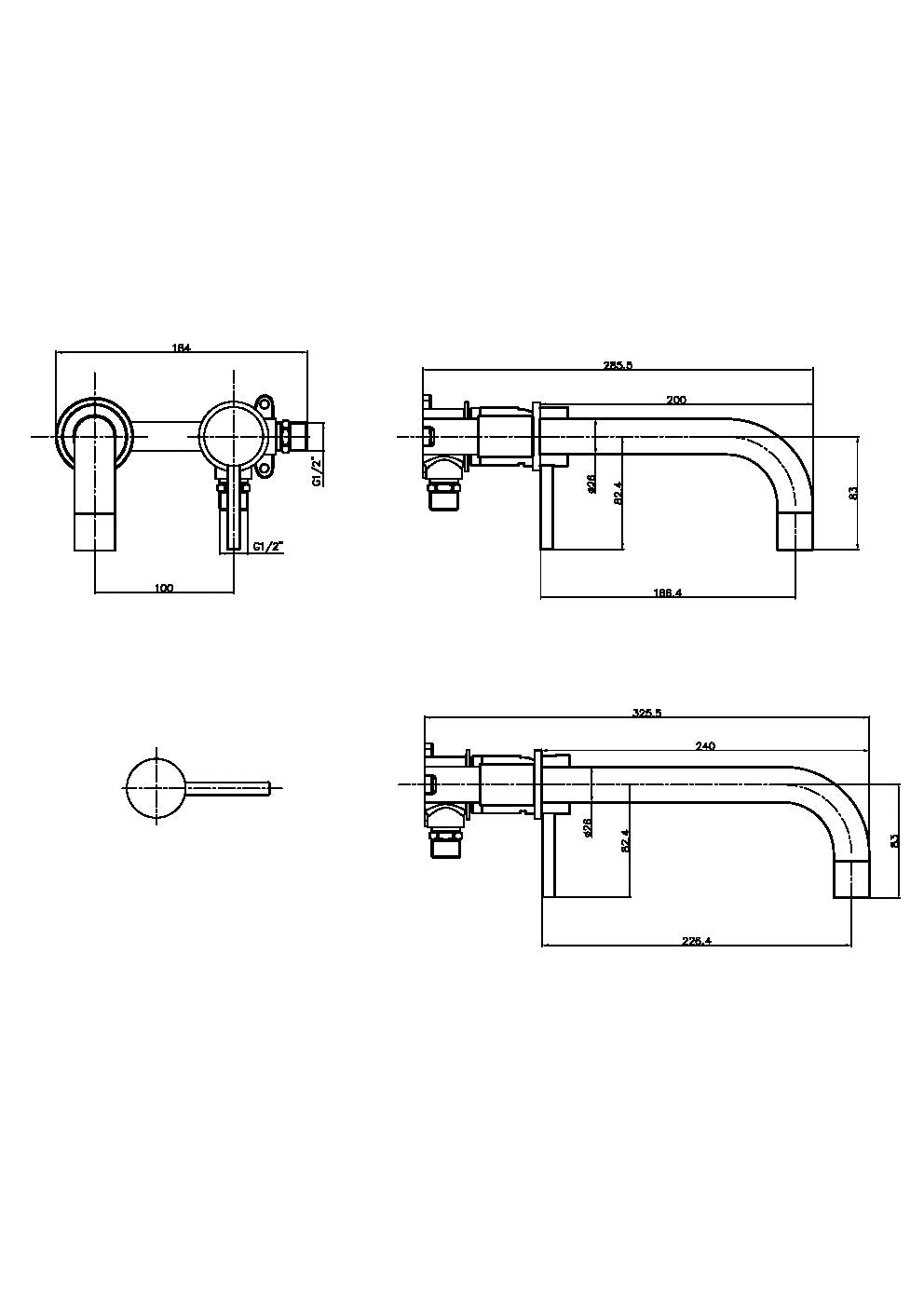 Core Wall Mounted Basin Tap Chrome