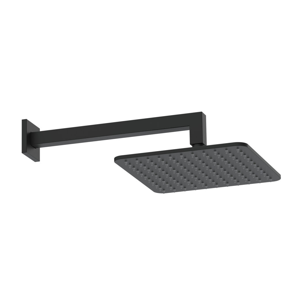 Square Shower Arm & Head Matte Black