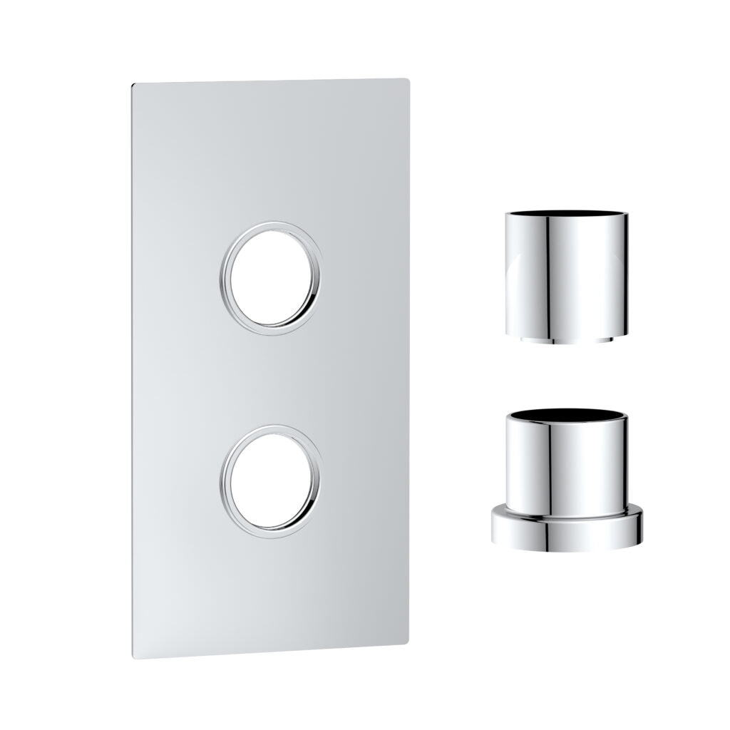 Concealed Plate with Sleeves (2 Outlet) Chrome