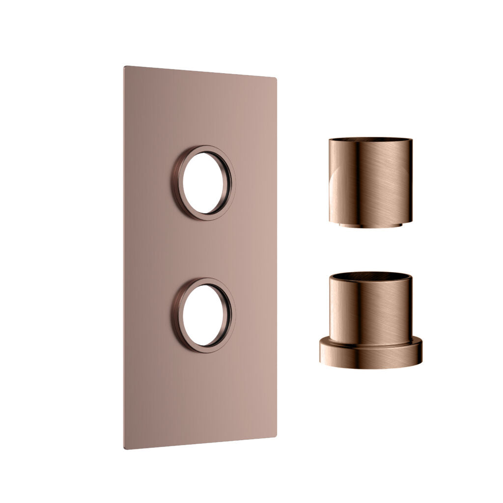Concealed Plate with Sleeves (2 Outlet) Brushed Bronze