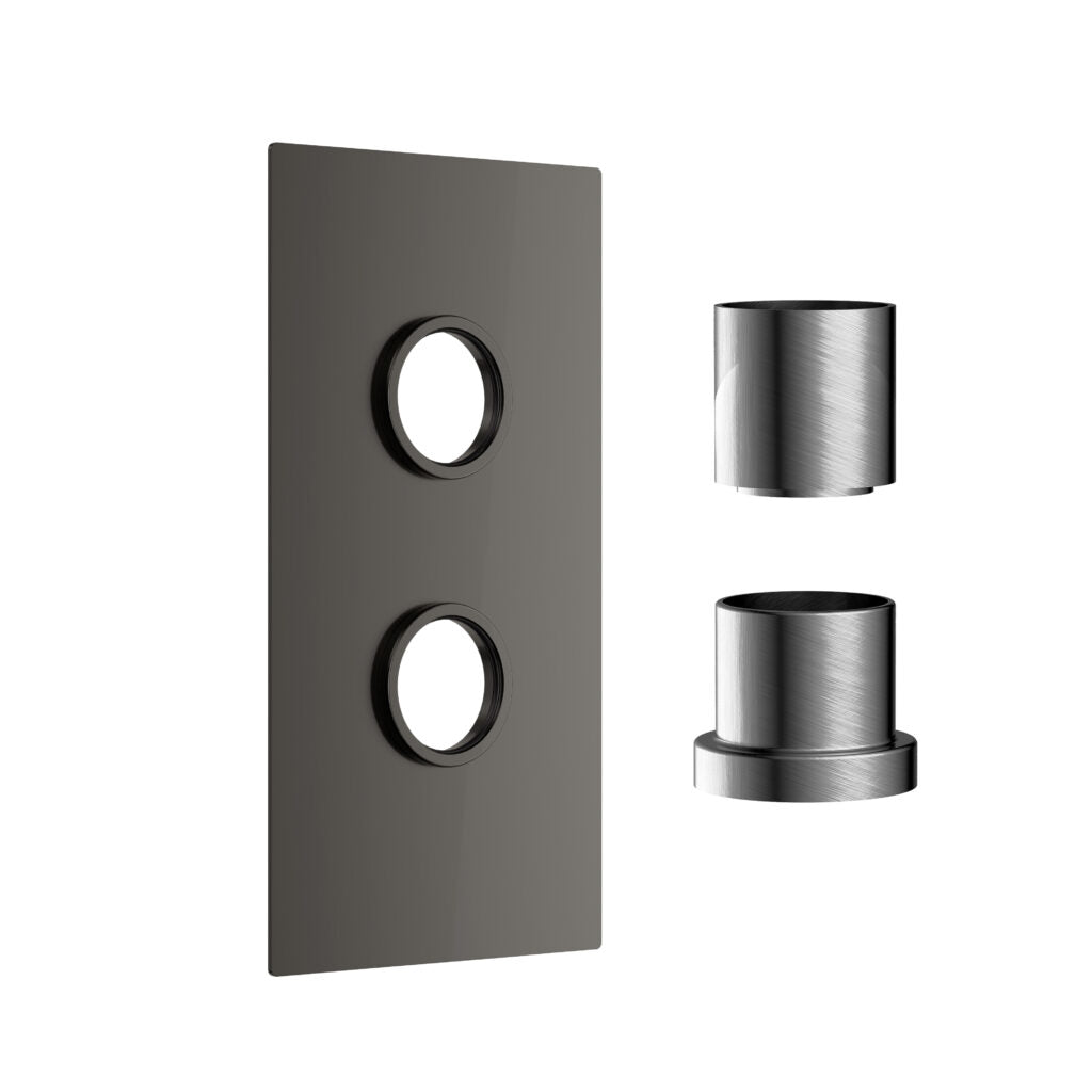 Concealed Plate with Sleeves (2 Outlet) Gunmetal