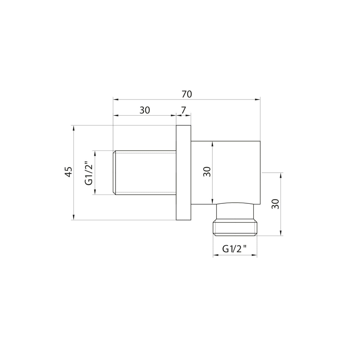 Black Round Outlet Elbow