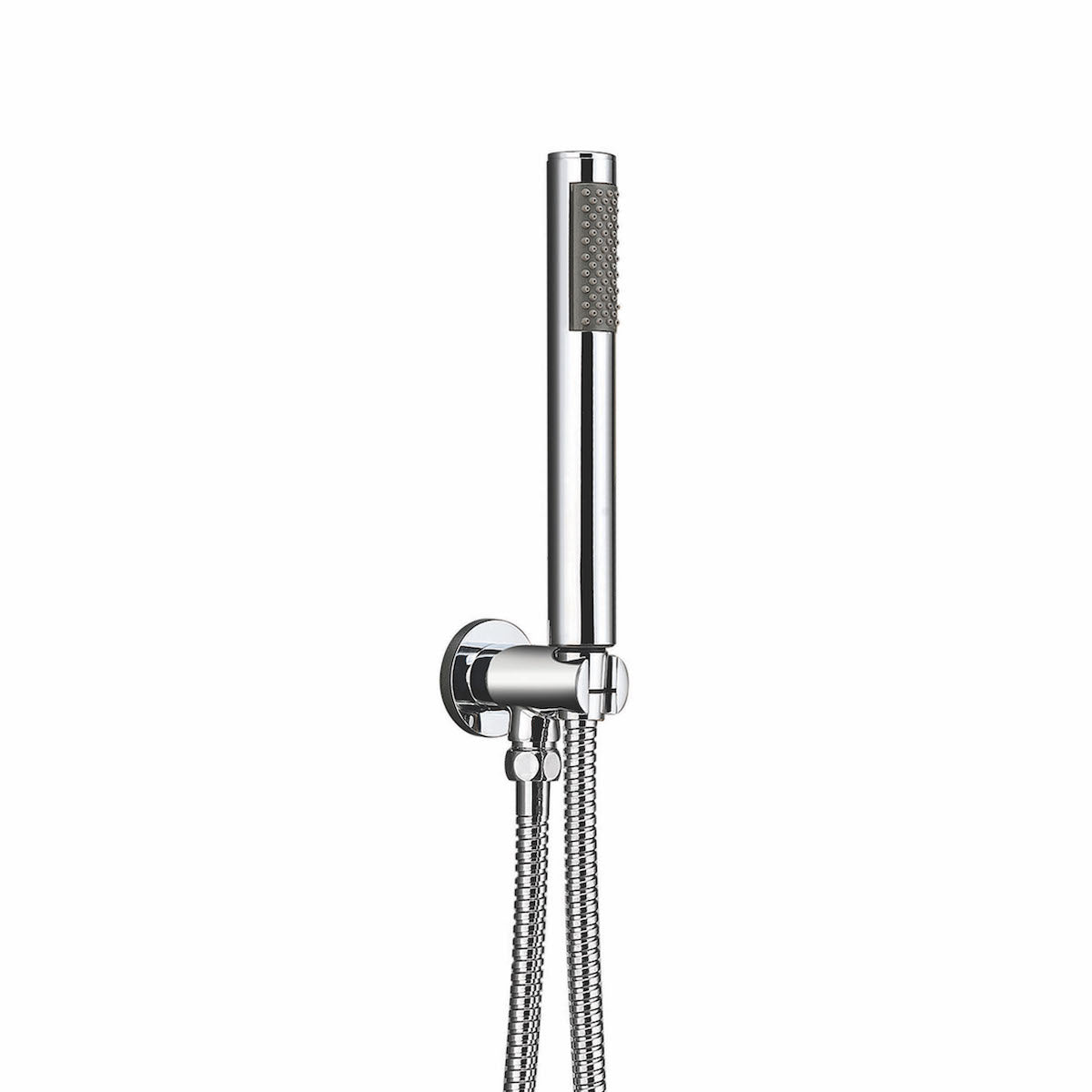 Chrome Round Shower Outlet, Hose & Head