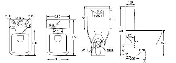 Porto Closed Back Pan & Seat