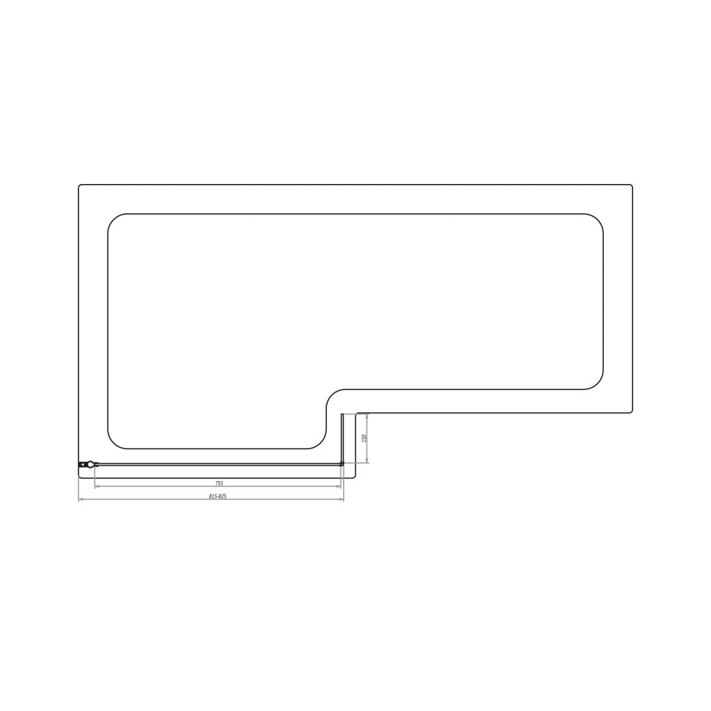L Shape Bath Screen