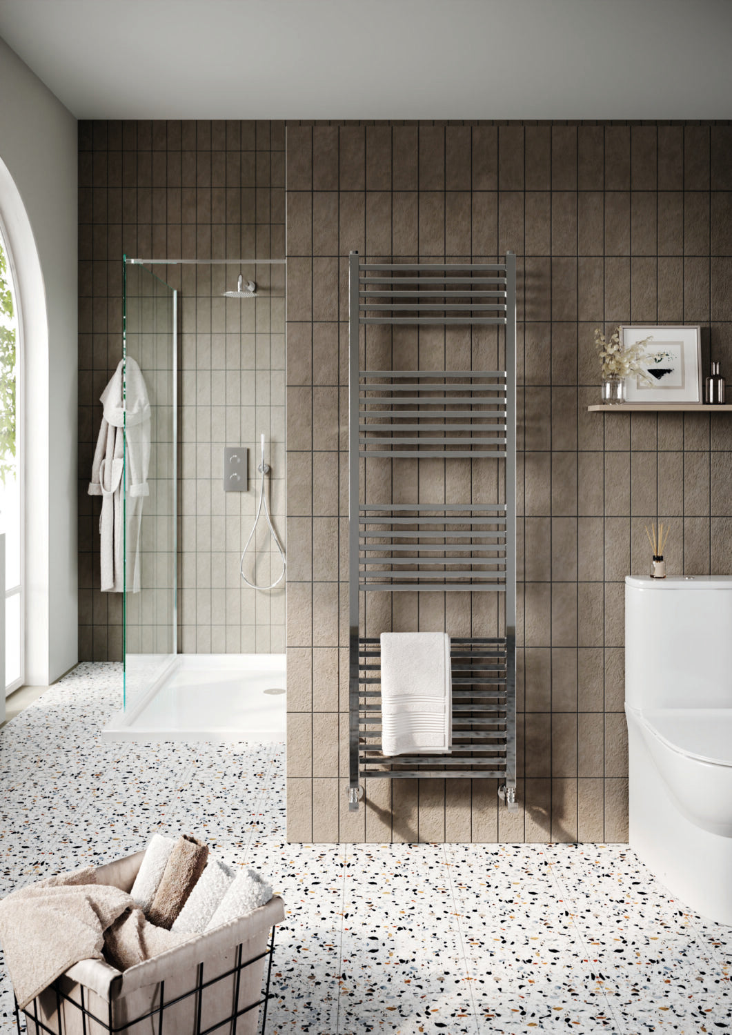 Simona Designer Chrome Towel Rail 500 X 1200