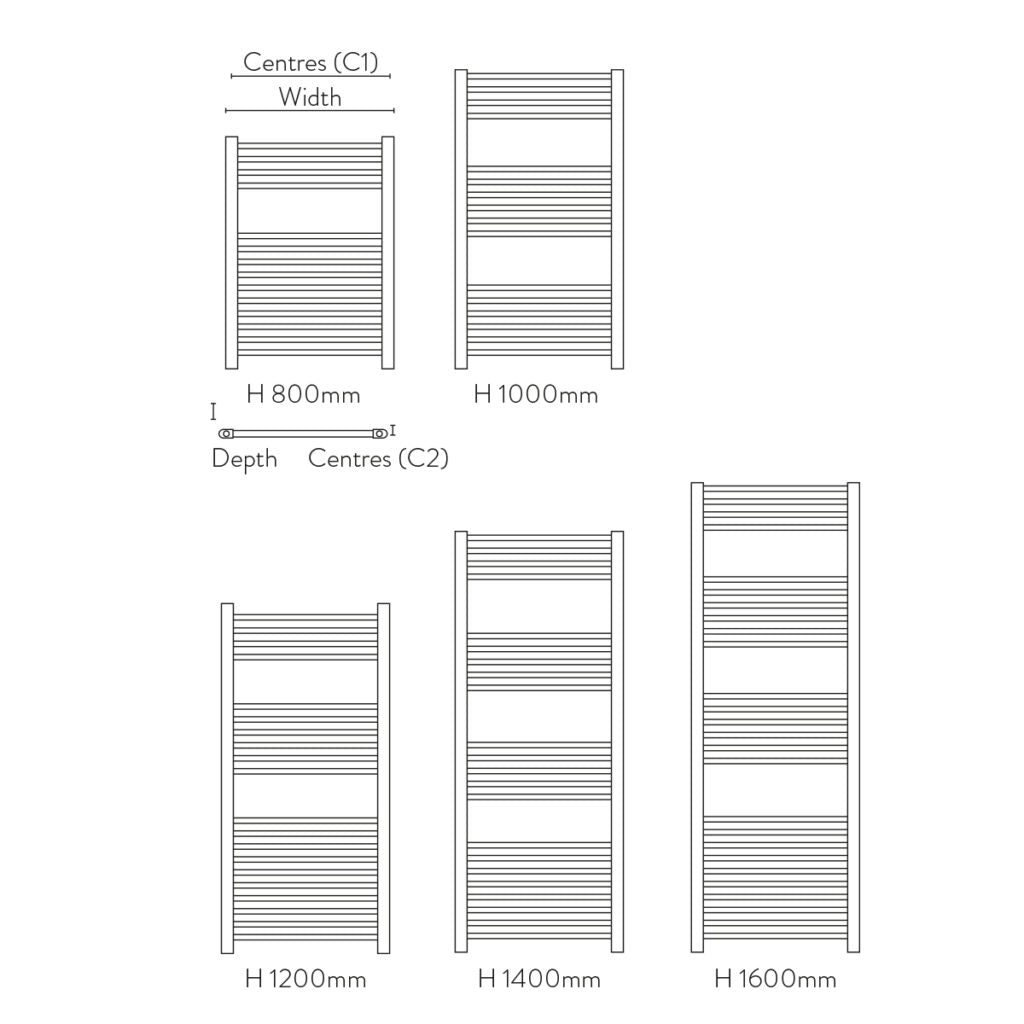 Strive Towel Radiator – 400 X 1200