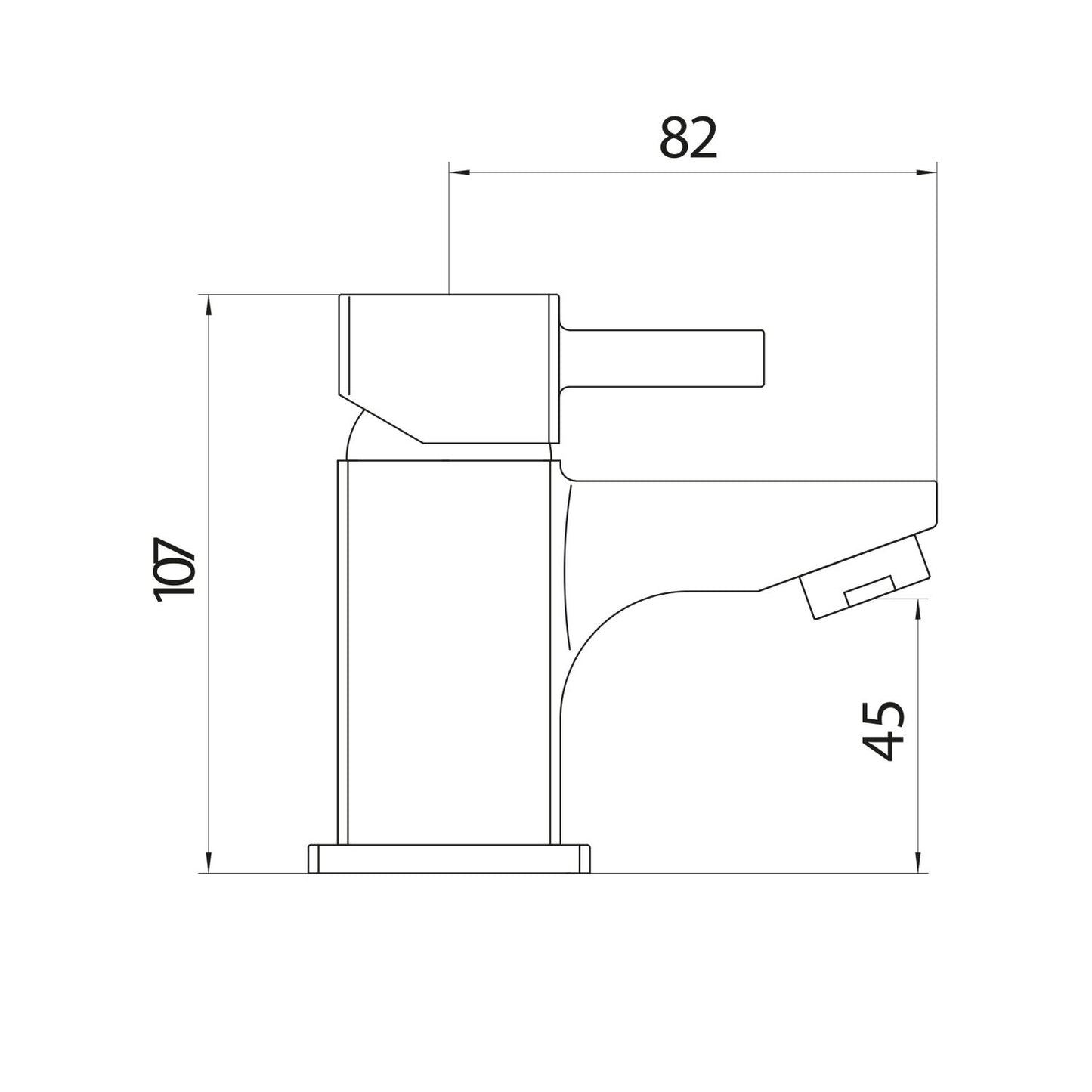 Forme Mini Mono Basin Mixer with Push Waste