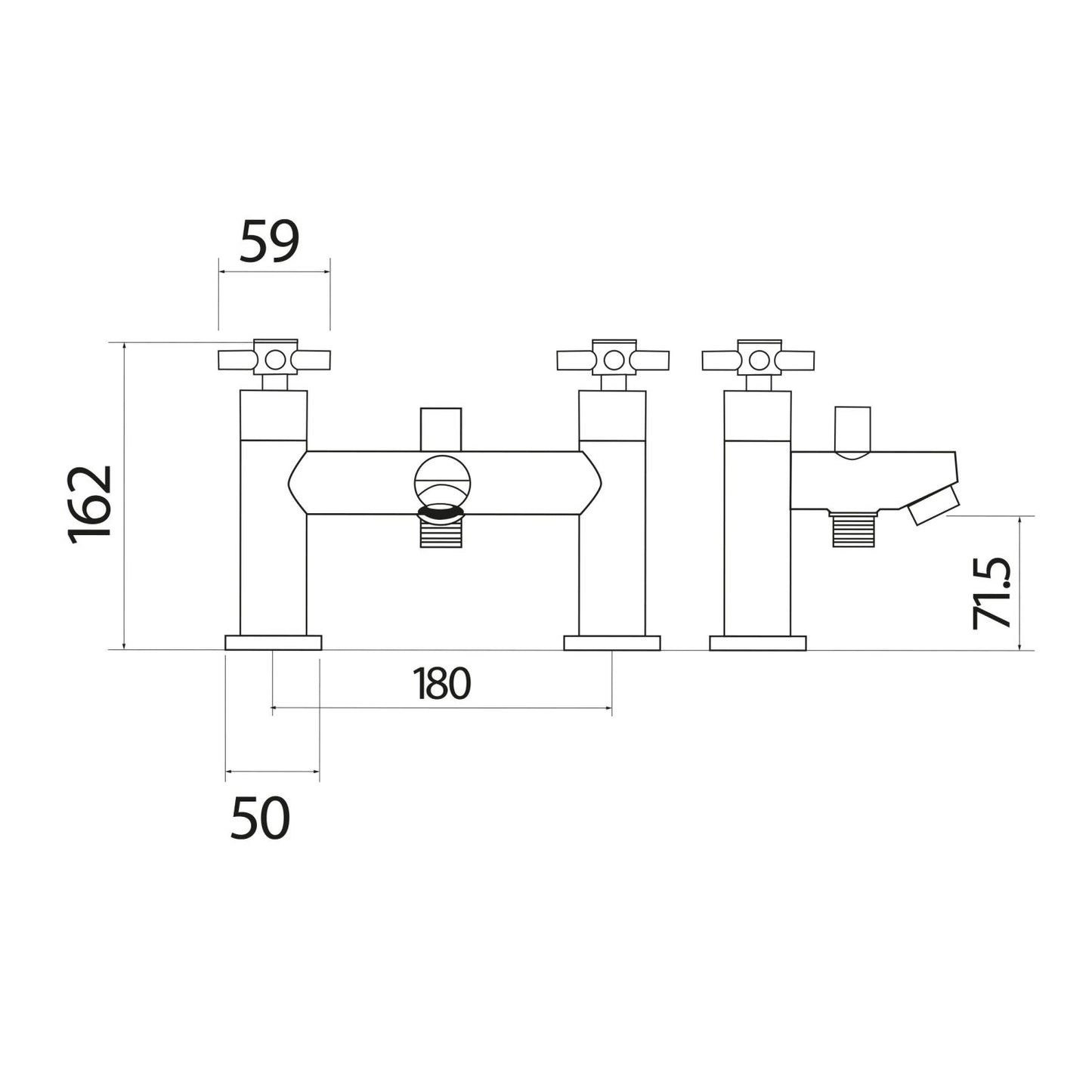 Kross Bath Shower Mixer with shower kit and wall bracket