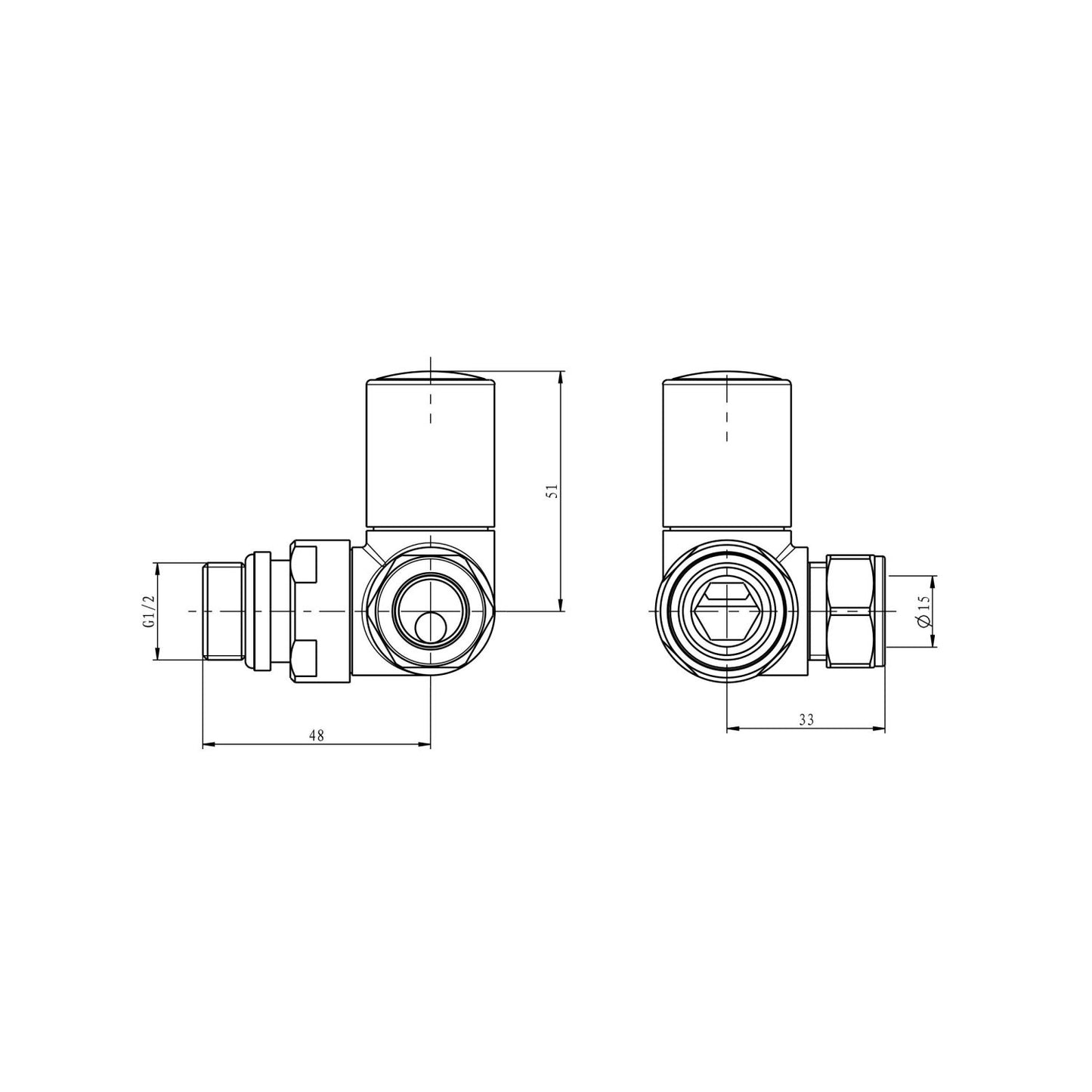 Towel Rail Valves Corner (Pair)