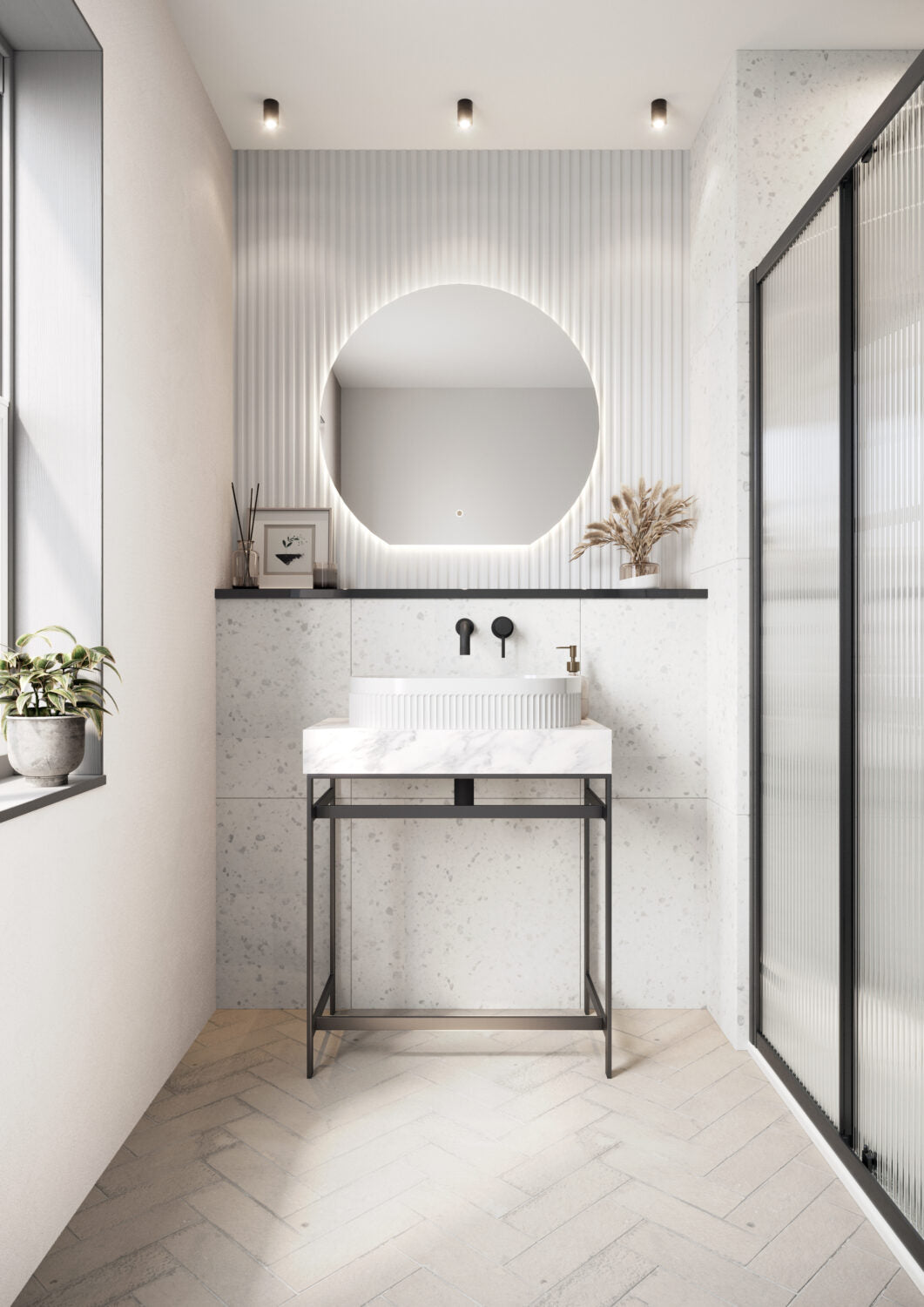 Fluted Oval Basin