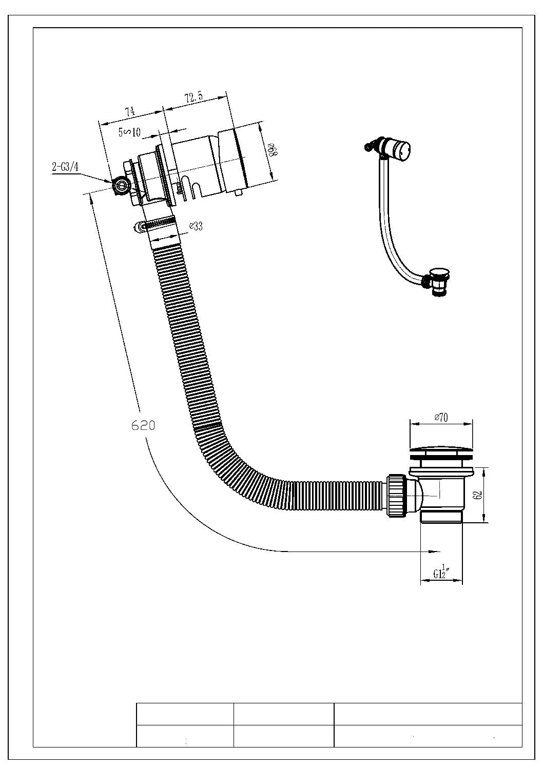 Bath Filler and Overflow Gunmetal