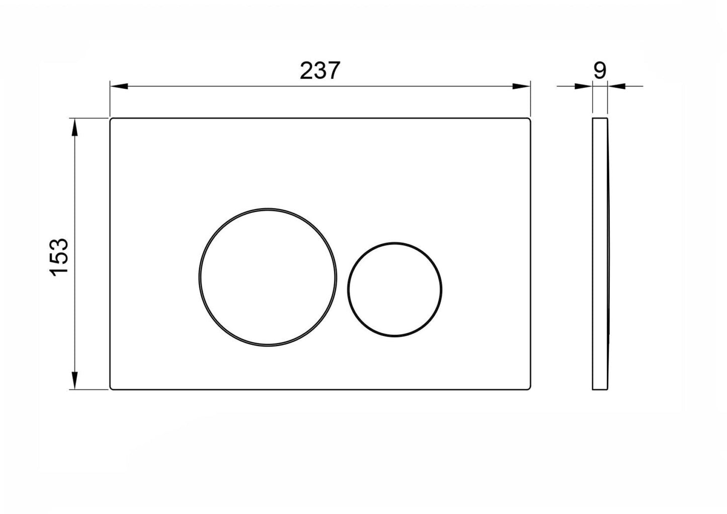 Round Brushed Brass Dual Flush Button