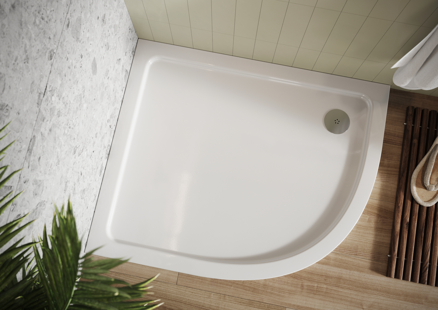 Shires 30mm Off Set Quadrant Shower Trays (Right Handed)