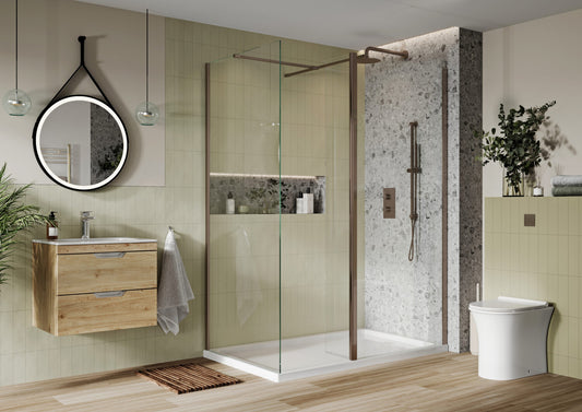 S8 Flipper Brushed Bronze Panel Clear Glass