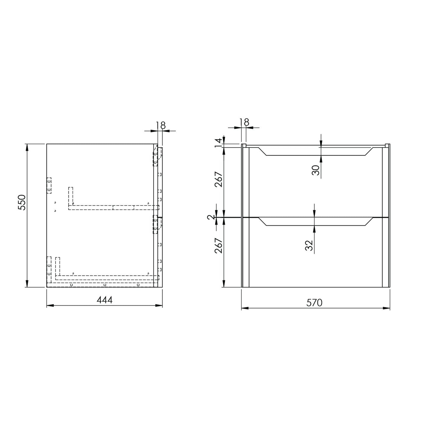 Ella 600 Wall Unit WITH DEEP 600 BASIN