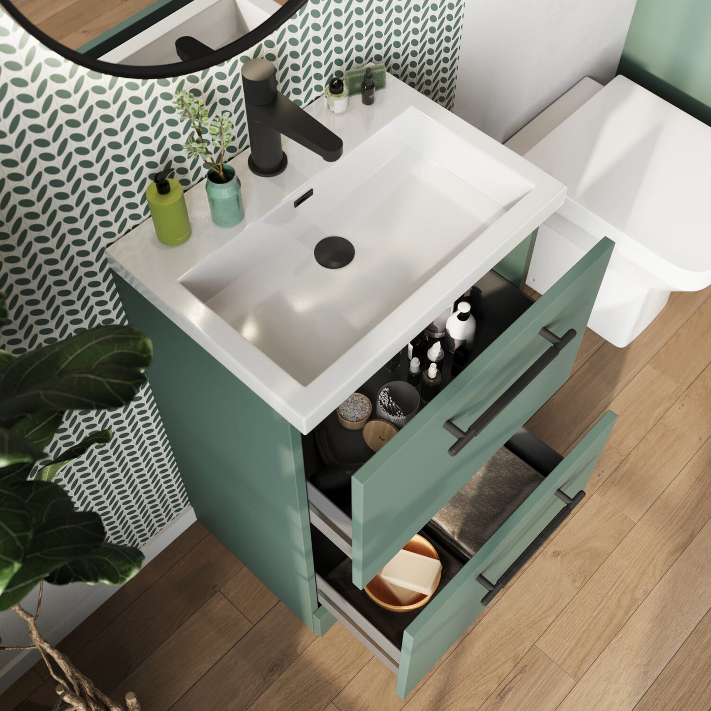 Muro 600 Floor Cabinet Including Basin