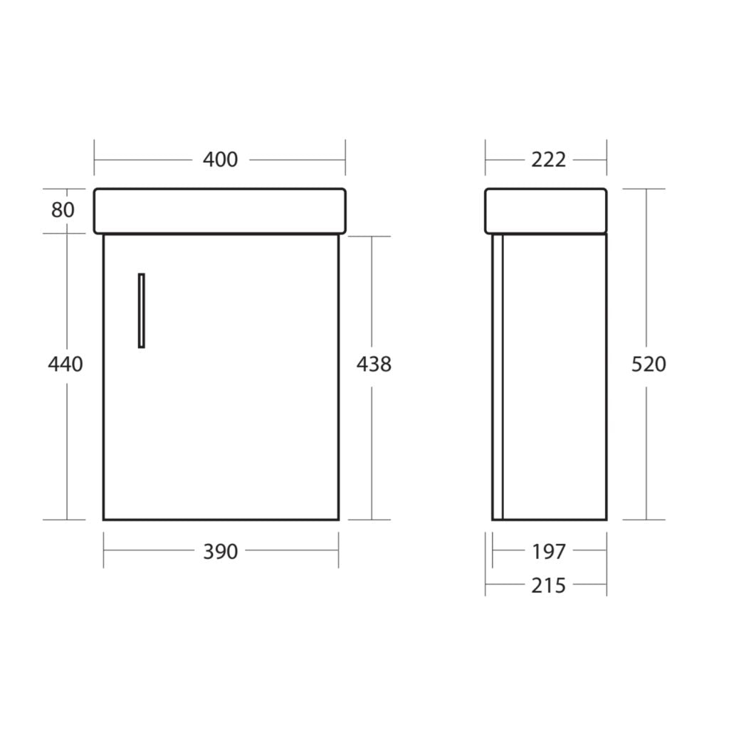 Lanza Cloakroom Vanity Wall Mounted