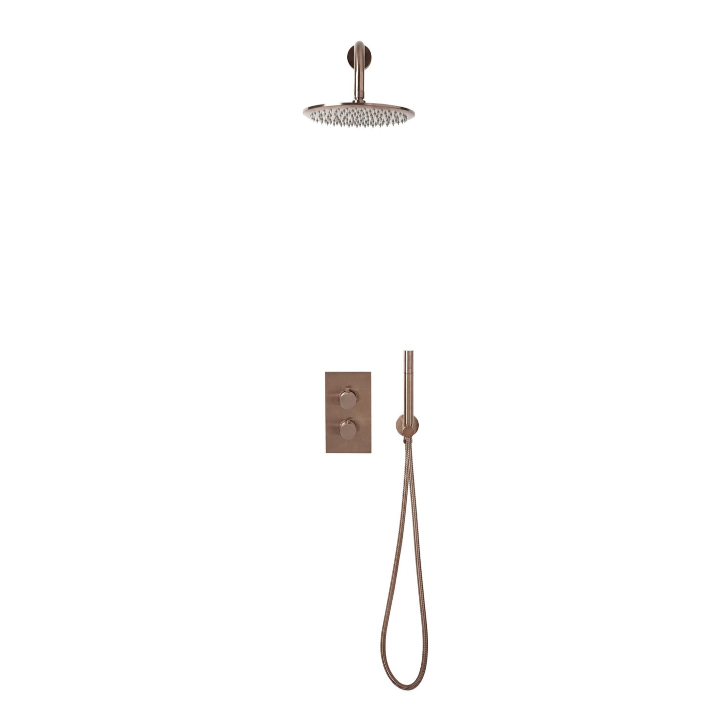 Core Brushed Bronze Round Handle, Handset & Mounting Bracket