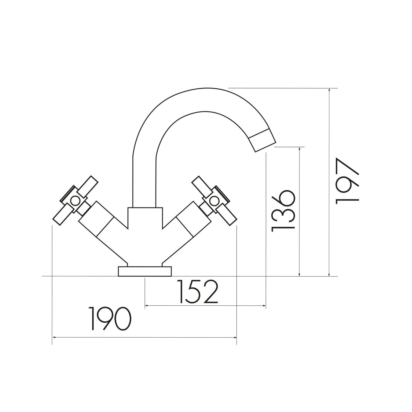 Kross Mono Basin Mixer with Push Waste