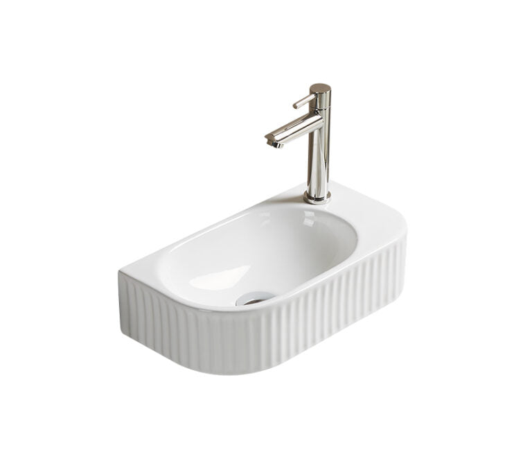 Fluted Cloakroom Basin 410x215x110